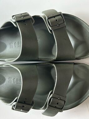 Birkenstock Two-Strap Olive Slide Sandals